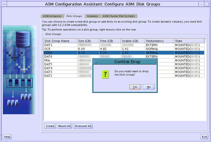 eliminar el diskgroup