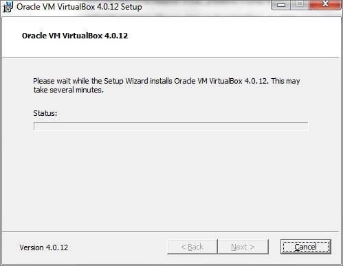 Abaixo a tela de progresso da atualização