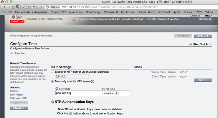 Instalação Oracle Database 12c sobre Oracle RAC 12c com ASM sobre Oracle Storage ZFS