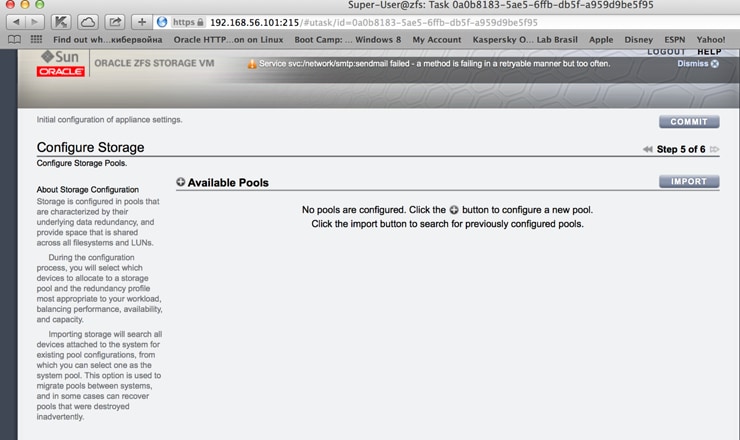 Instalação Oracle Database 12c sobre Oracle RAC 12c com ASM sobre Oracle Storage ZFS