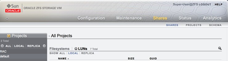 Instalação Oracle Database 12c sobre Oracle RAC 12c com ASM sobre Oracle Storage ZFS