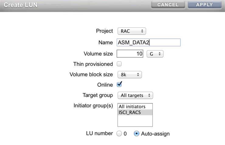 Instalação Oracle Database 12c sobre Oracle RAC 12c com ASM sobre Oracle Storage ZFS