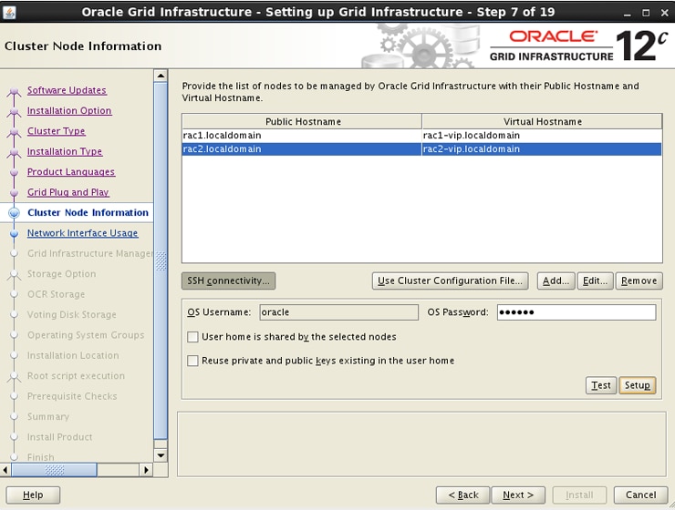 Instalação Oracle Database 12c sobre Oracle RAC 12c com ASM sobre Oracle Storage ZFS