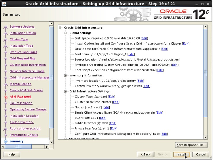 Instalação Oracle Database 12c sobre Oracle RAC 12c com ASM sobre Oracle Storage ZFS