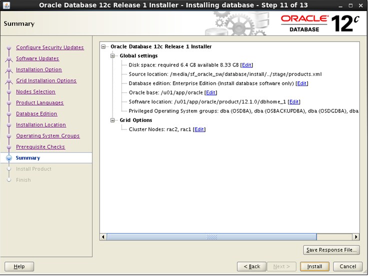 Instalação Oracle Database 12c sobre Oracle RAC 12c com ASM sobre Oracle Storage ZFS