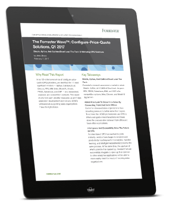 Tablet showing the CPQ report