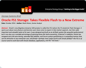 Whitepaper: Oracle FS1 Storage: Takes Flexible Flash to a New Extreme