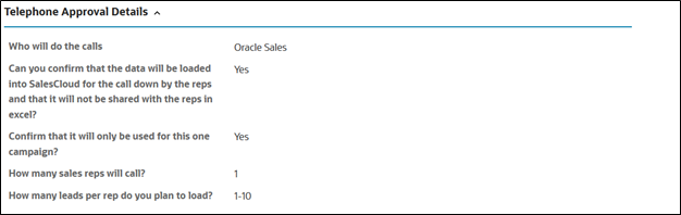 Telephone approval process