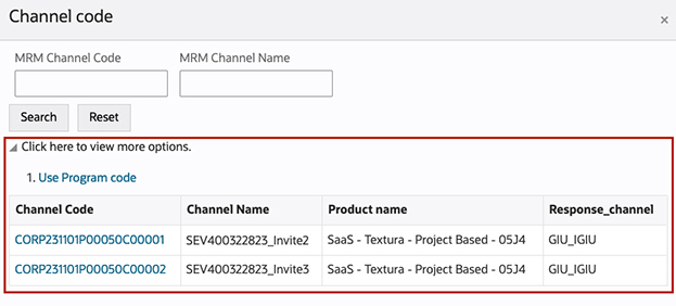 GMS Portal picking MRM code or channel