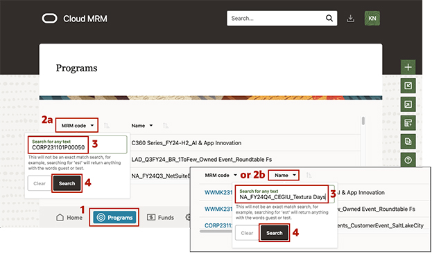 MRM Global search option