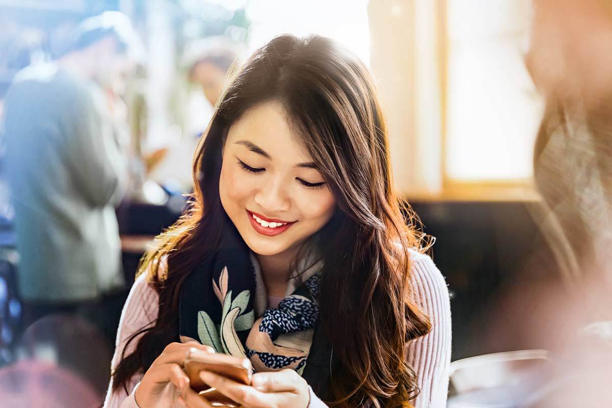 Candidate on smartphone