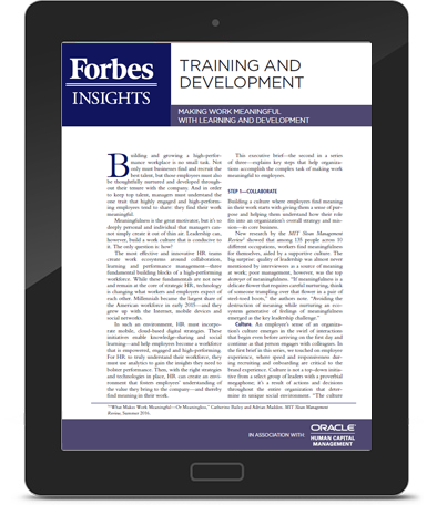 Making Work Meaningful with Learning and Development