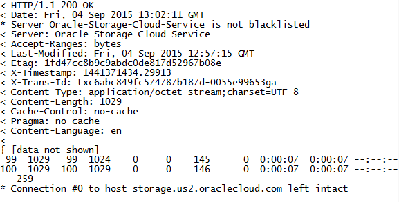 Oracle Storage Cloud Serviceコンテナからローカル・コンピュータへのファイルの書込み