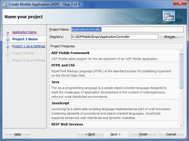 Create Mobile AppのStep 2