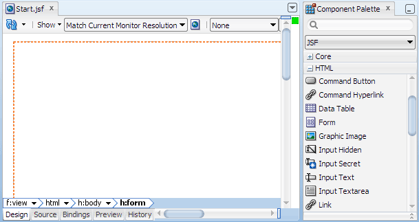 ビジュアル・エディタ、コンポーネント・パレット