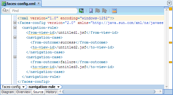 XMLで表示されたナビゲーション・ルール