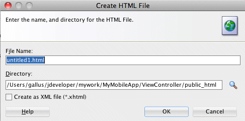 モバイル・アプリ作成後のアプリケーション・ナビゲータ・ファイル