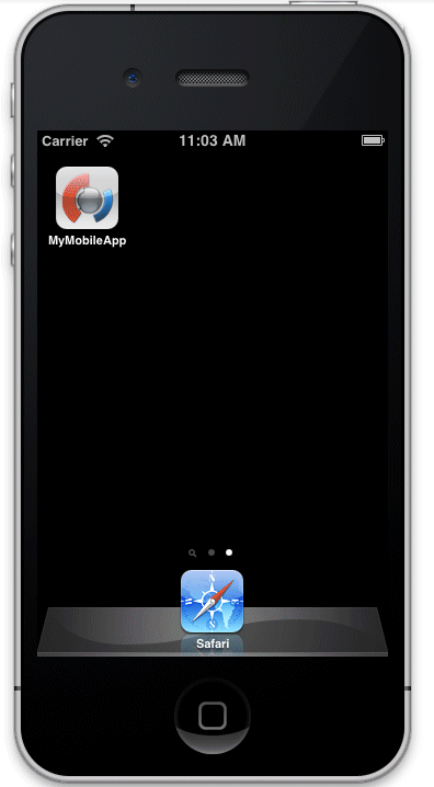 シミュレータのHello Worldアプリ