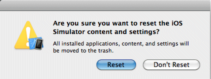 Quit iOS Simulatorメニュー・オプション