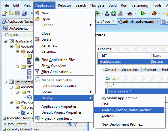 Deployメニュー・オプション
