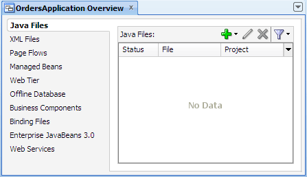 Application Overviewウィンドウの一部