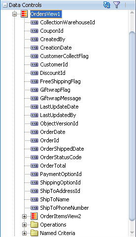 展開したData Controlsパネル
