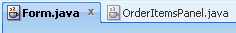 Form.javaエディタ・ウィンドウ・タブ
