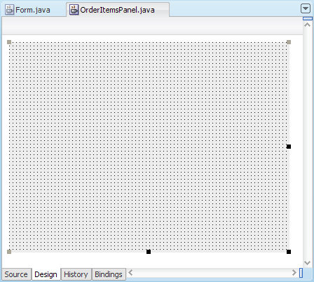 Javaビジュアル・エディタ、OrderItemsPanel