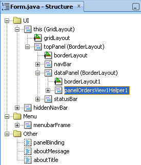 Structureウィンドウ