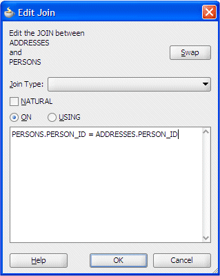 Edit Joinダイアログ