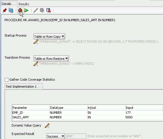 Oracle SQL Developer 2.1を使用したPL/SQLのユニット・テスト