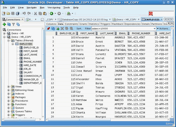 Database Copy using SQL Developer 3.1
