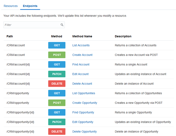 Account and Opportunity Endpoints