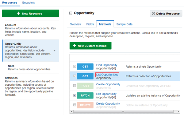 The List Opportunity hyperlink
