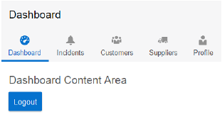 Device Dashboard Screen Logout Screen