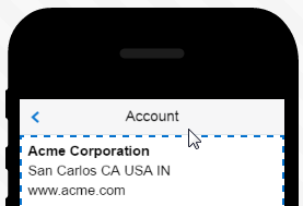 The Account screen header.