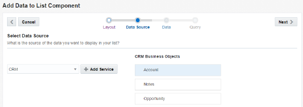 The Select Data Source page.
