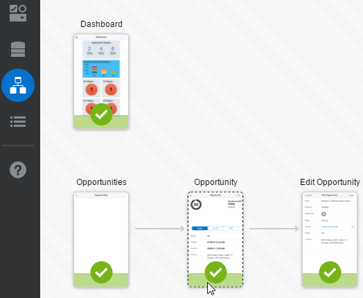 The screen flow window.