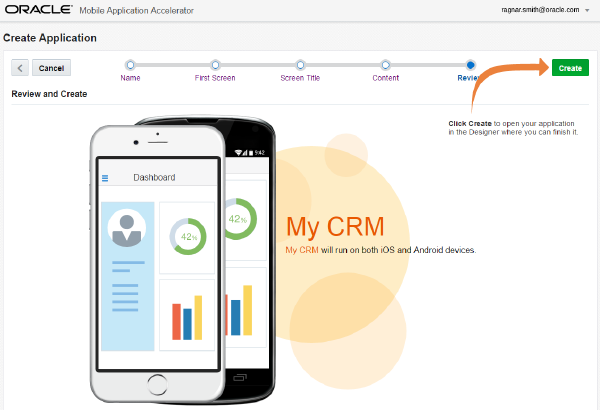 The Create and Review page.
