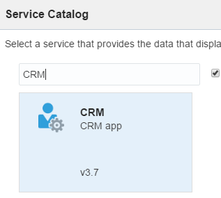 The Service Catalog filter field.