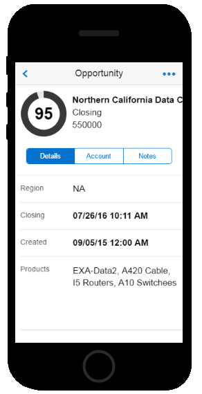 The Opportunity screen.