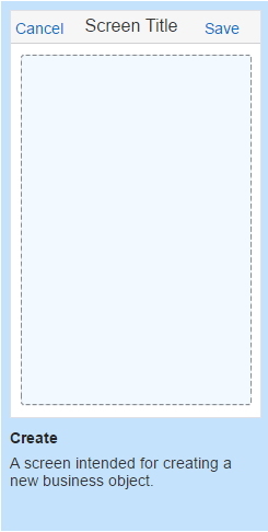 The Create Screen template.