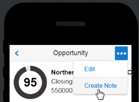 The Create Note action.