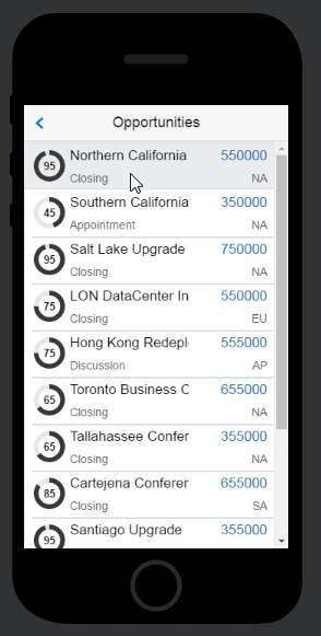 The list of opportunities.