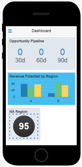 The LED Gauge compoent in the Preview and Properties Inspector.