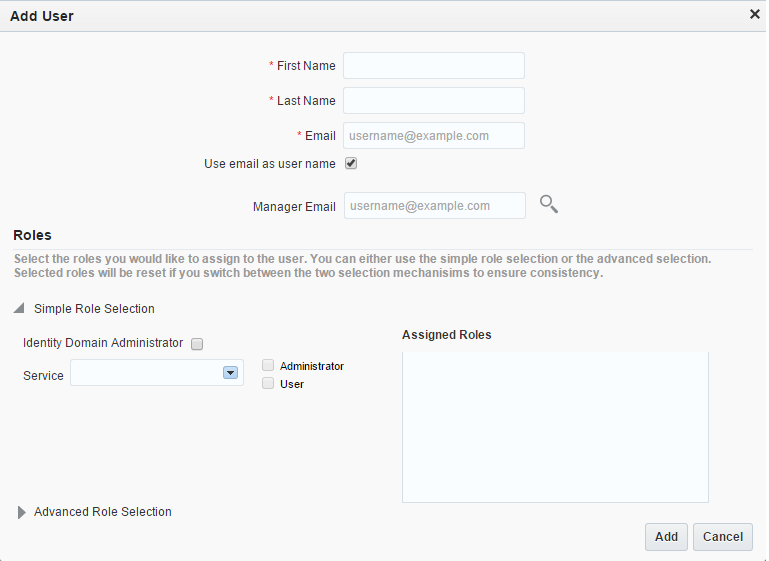 Add User page