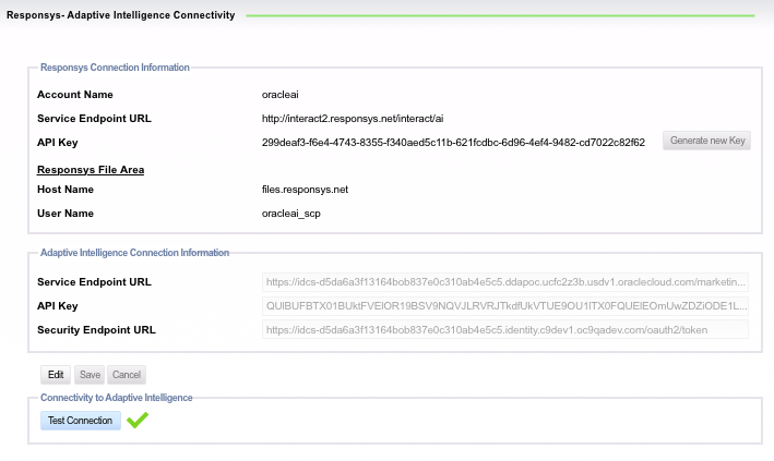 Responsys: Adaptive Intelligence Connectivity page
