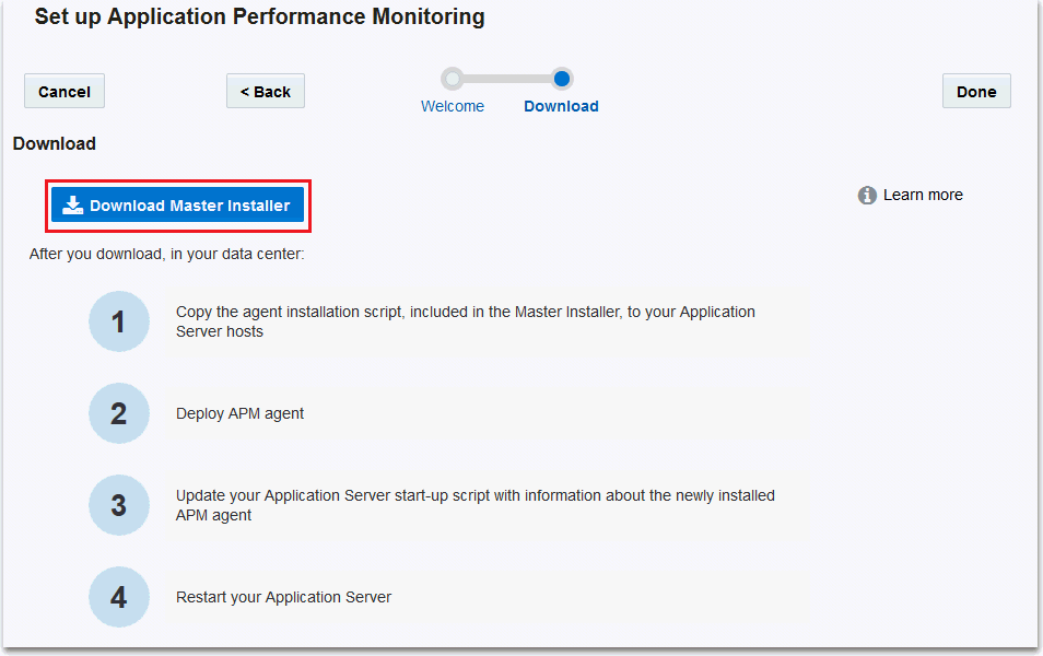 Download the master installer