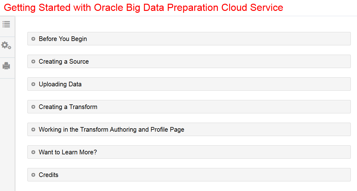 Oracle Big Data Preparation Cloud Service Trial - Overview