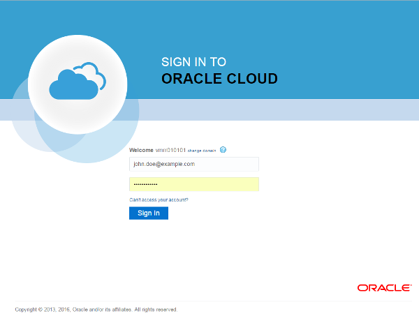 Oracle Integration Cloud Service login page Oracle Integration Cloud Service login page